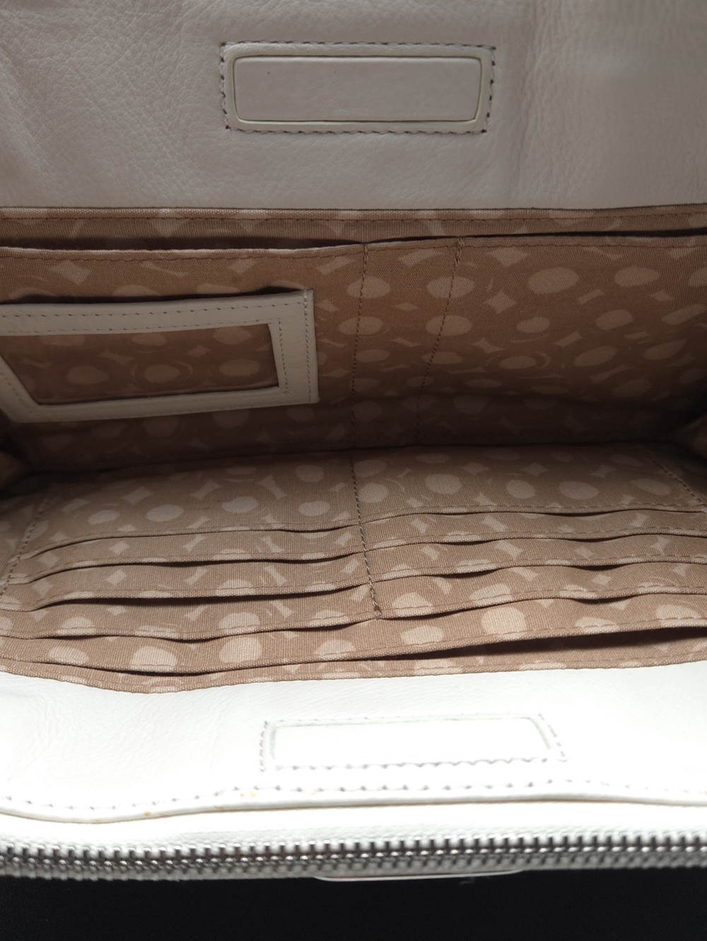 Brighton Ferrara Leather Crossbody Organizer Bag - Cream/Tan #F270671 - Picture 10 of 14